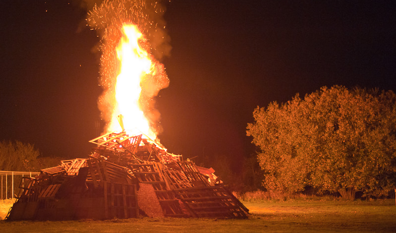The bonfire is lit