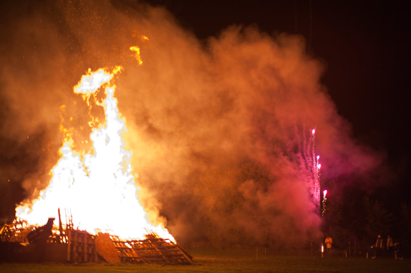 Bonfire well alight